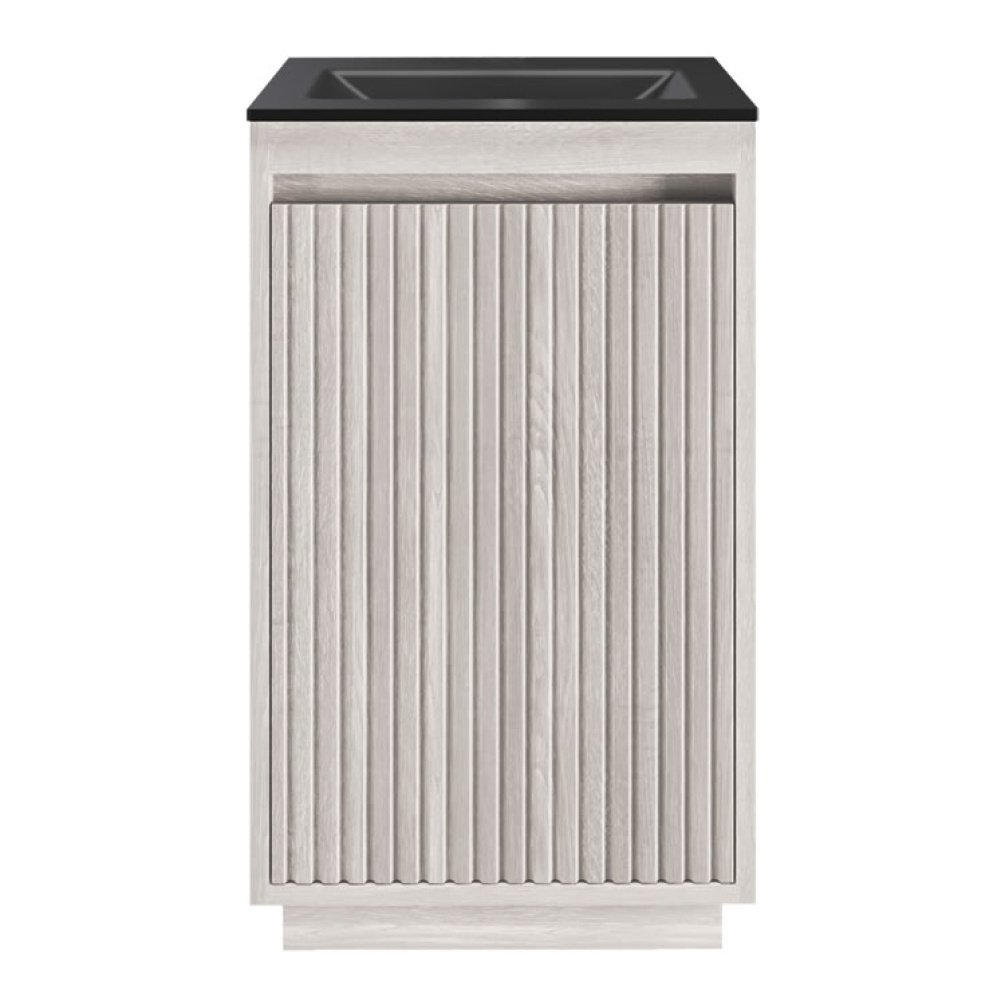 crosswater flute nordic oak vanity unit with midnight black basin